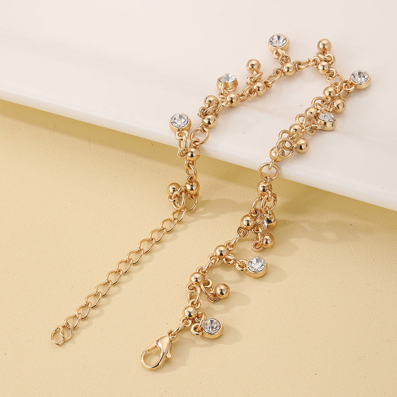Minimalist Diamond Studded Tassel Bracelet